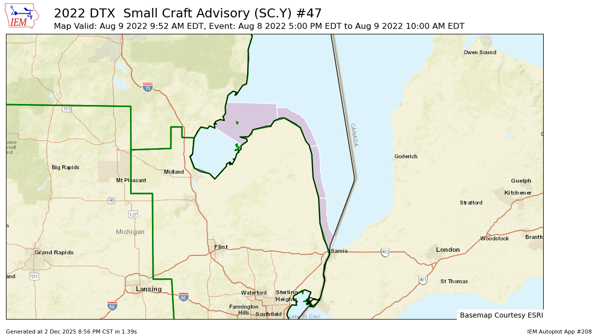 KDTX Small Craft Advisory 47